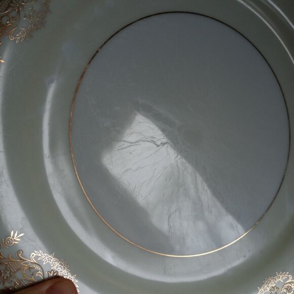 Noritake Bancroft Gold Flower Basket Dinner Plate 5481 Japan Porcelain - Picture 5 of 11